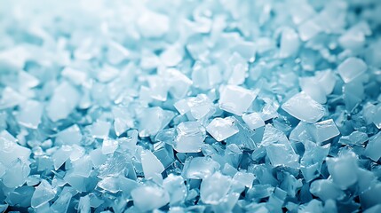 A close-up view of coarse, blue salt crystals, shimmering under light, creating a visually appealing texture and color.