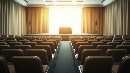 Fototapeta premium Empty Conference Room Ready for Event Setup