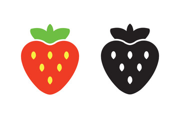 Strawberry icon. Strawberry silhouette. Strawberry stencil. Fresh berry. Wild strawberry. Fresh fruit. Logo template. Food icon. Vegetarianism symbol. Healthy food. Proper nutrition. Berry juice