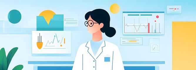 Scientific Breakthrough: A dedicated scientist, immersed in a high-tech laboratory setting, contemplates groundbreaking discoveries while surrounded by complex data visualizations.