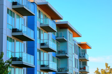 Obraz premium Photoshoot of luxurious apartment building. Photo for real estate, resort, and villa