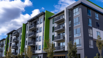 Fototapeta premium Photoshoot of luxurious apartment building. Photo for real estate, resort, and villa