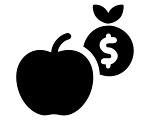 Apple Price Icon Vector - Food & Economy Symbol