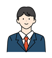 黒髪短髪の男子高校生 ブレザー