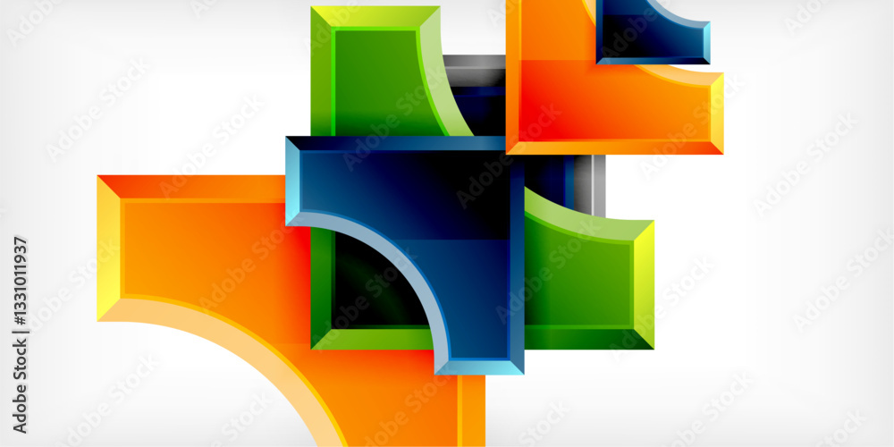 Poster Geometric design abstract background - circles and triangles