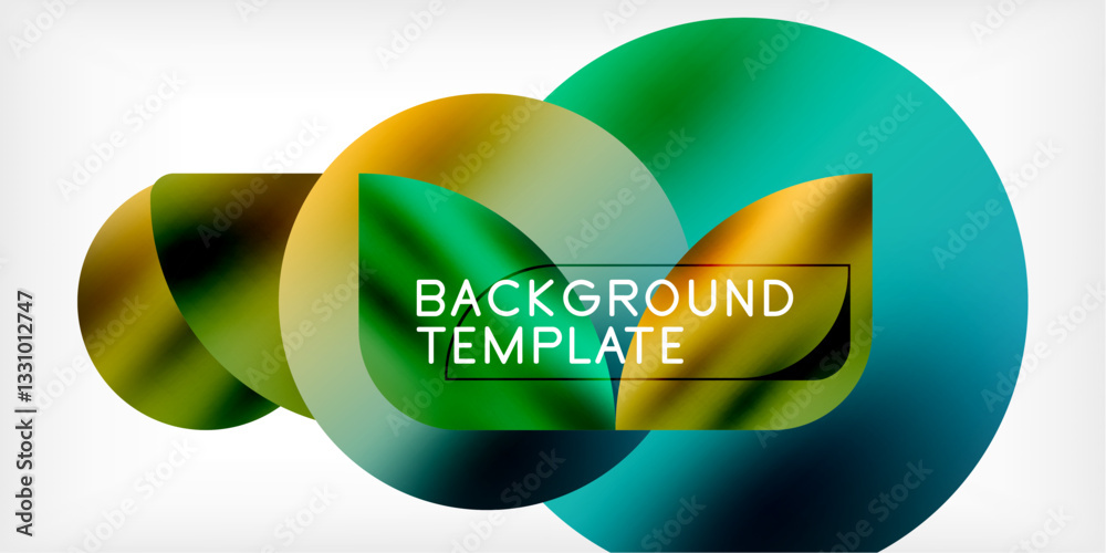 Poster bright circles with shadows abstract background