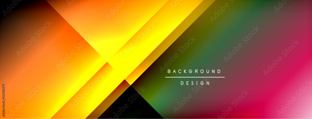 Aufkleber Dynamic shadow lines with gradient colors geometric background