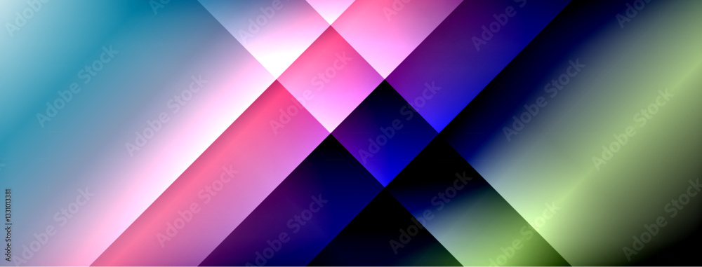 Poster Dynamic shadow lines with gradient colors geometric background