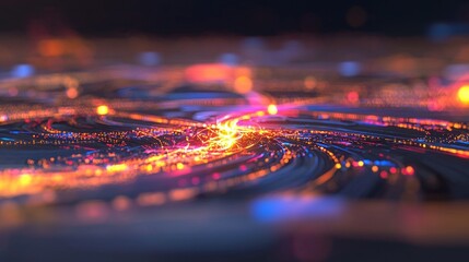 Futuristic Data Flow  Abstract AI  Digital River  Vibrant Colors