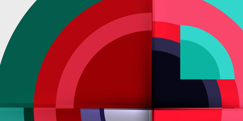 Obraz premium Circle and semi circle geometric background. Vector Illustration For Wallpaper, Banner, Background, Card, Book Illustration, landing page