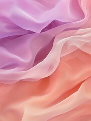 Obraz premium Elegant Silk Fabric with Pastel Pink, Peach, and Lavender Tones - A high-quality background with delicate, flowing hues. 