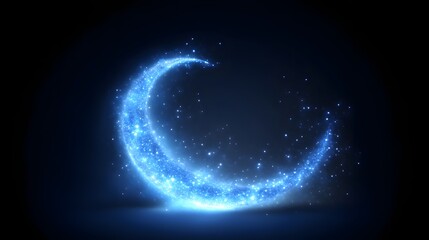 Obraz premium Glowing Crescent Moon on Dark Background
