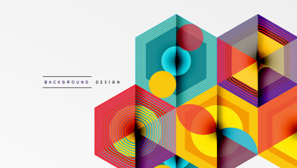 Hexagons, diamonds pattern. Geometric repeating hexagon background