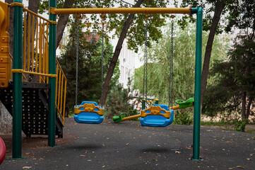 Small swing on the playground. 