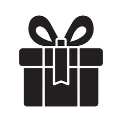 Gift box icon. Present gift box icon. Gift wrapping symbol. Vector illustration