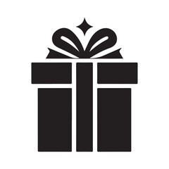 Gift box icon. Present gift box icon. Gift wrapping symbol. Vector illustration