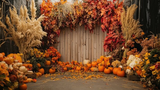 Harvest themed photo booth backdrop