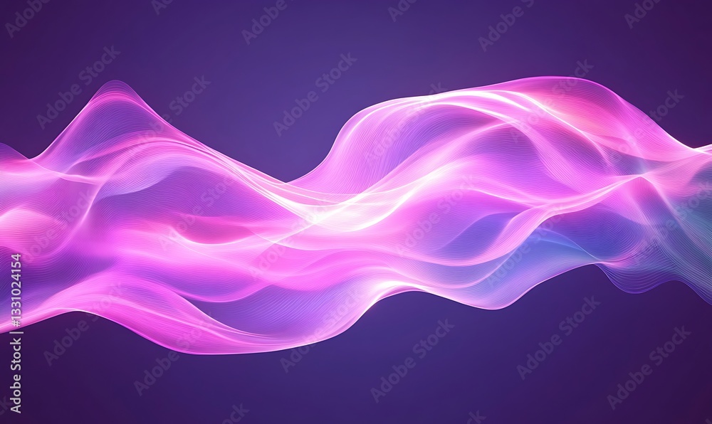 Poster vibrant waves of pink and purple light create a dynamic, ethereal background.