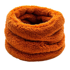 Fleece Lined Neck Warmer in Warm Orange Isolated on Transparent Background
