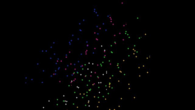 colorful Gold glitter particles lights trail and bokeh on a black background. Abstract line sparkle texture