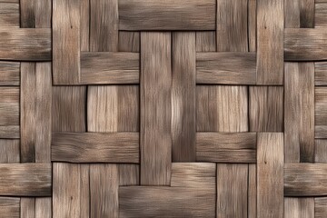 Rustic Dark Brown and Gray Wooden Weave Texture Background