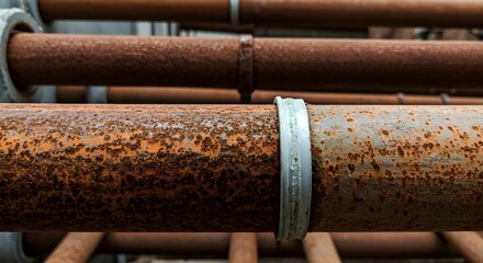 close up of a rusty metal pipe