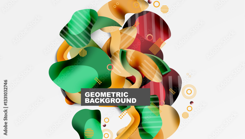 Poster Abstract liquid shapes and lines background