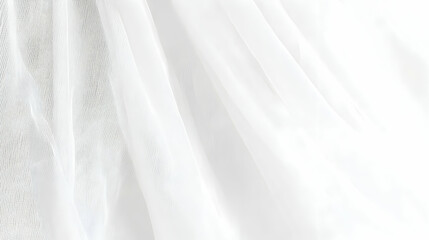 Obraz premium Elegant white tulle fabric texture. Soft, sheer, and delicate textile background. Perfect for design projects.