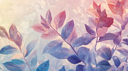 Pastel colored plant patterns