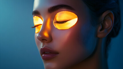 Soothing Glow: Luxurious Under-Eye Mask Experience with Soft Radiant Illumination