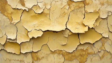 Obraz premium Cracked Yellow Paint Texture for Background Use