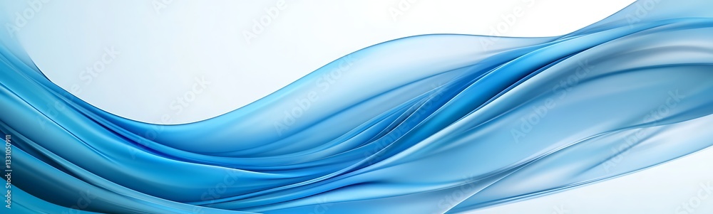 Poster Fluid blue waves create a serene and calming abstract background.