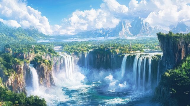 Tad Champee waterfall panorama