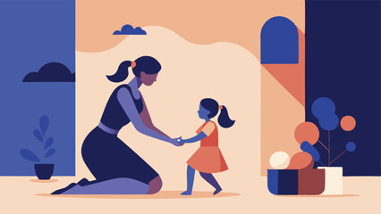 Happy Mother's Day: Mom and Daughter's Joyful Shadow Puppet Playtime. A heartwarming flat illustration perfect for cards, websites, blogs, and social media, celebrating the special