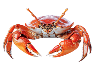 red crab on white background