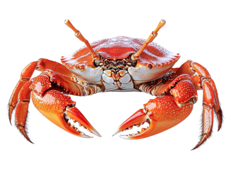 red crab on white background