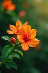 Fototapeta premium Delonix regia flowers in full bloom on a branch, flower, orange, regia