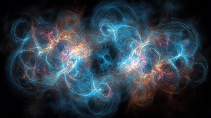 Cosmic Nebula Swirls in Dark Space