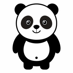 baby panda on white background 