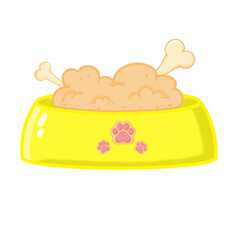 Dog food in a dog bowl