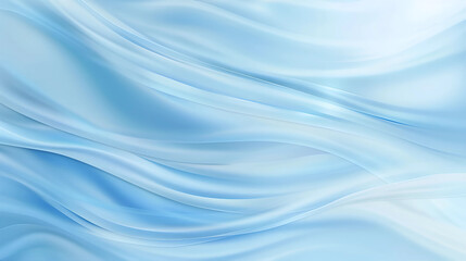 Fototapeta premium Soft flowing light blue abstract waves background. Elegant smooth satin fabric texture with gentle curves. Perfect for corporate presentations, beauty product branding, water themes, tech interfaces, 
