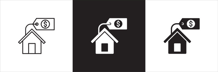 Company asset value icon. Asset price icon. Icon design compatible for house price, real estate, business resource, company property, finance, financial, wealth. Vector illustration.