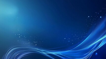 Obraz premium Abstract blue wave background with glowing particles.