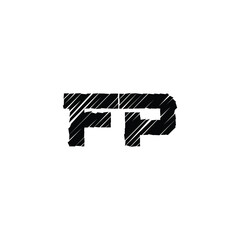 FP monogram logo design letter text name symbol monochrome logotype alphabet character simple logo