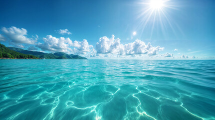 Peaceful Tropical Sea with Clear Waters