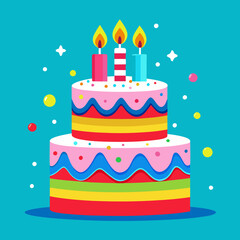 birthday cake with candles