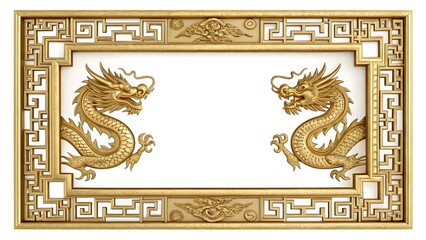 golden dragon on white background