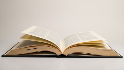 Obraz premium An open book with pages spread out, showing text on both sides.