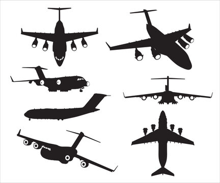 C-17 globemaster svg, C-17 Globemaster Silhouette, C-17 Globemaster Vector, C-17 Globemaster SVG, Military plane, Army plane Vector