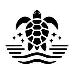 Obraz premium Turtle silhouette vector & tribal skull tattoo design 